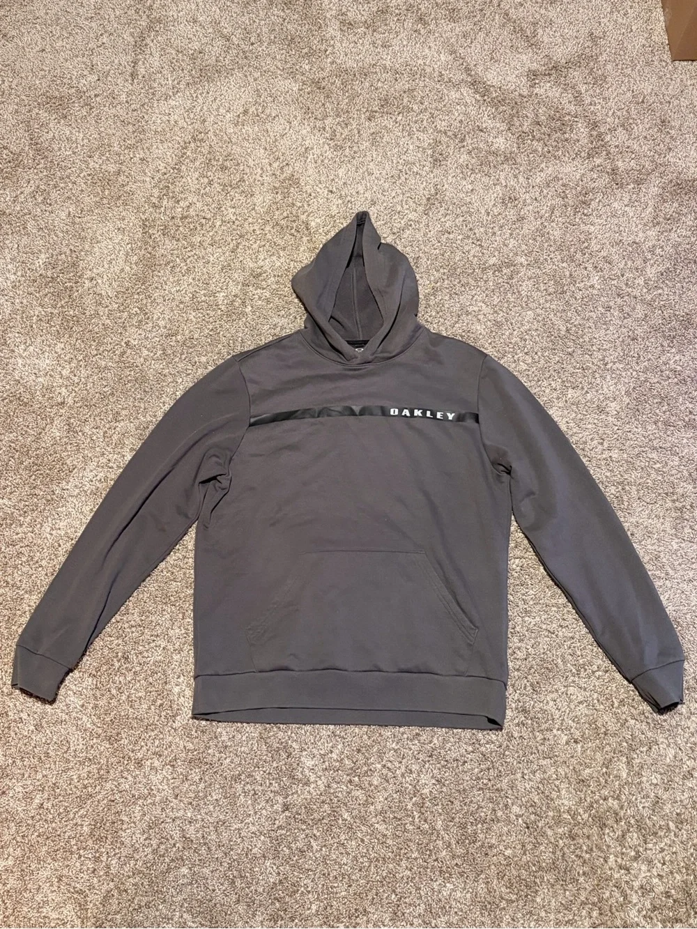 Oakley Charcoal Hooded Sweatshirt with Chest Stripe